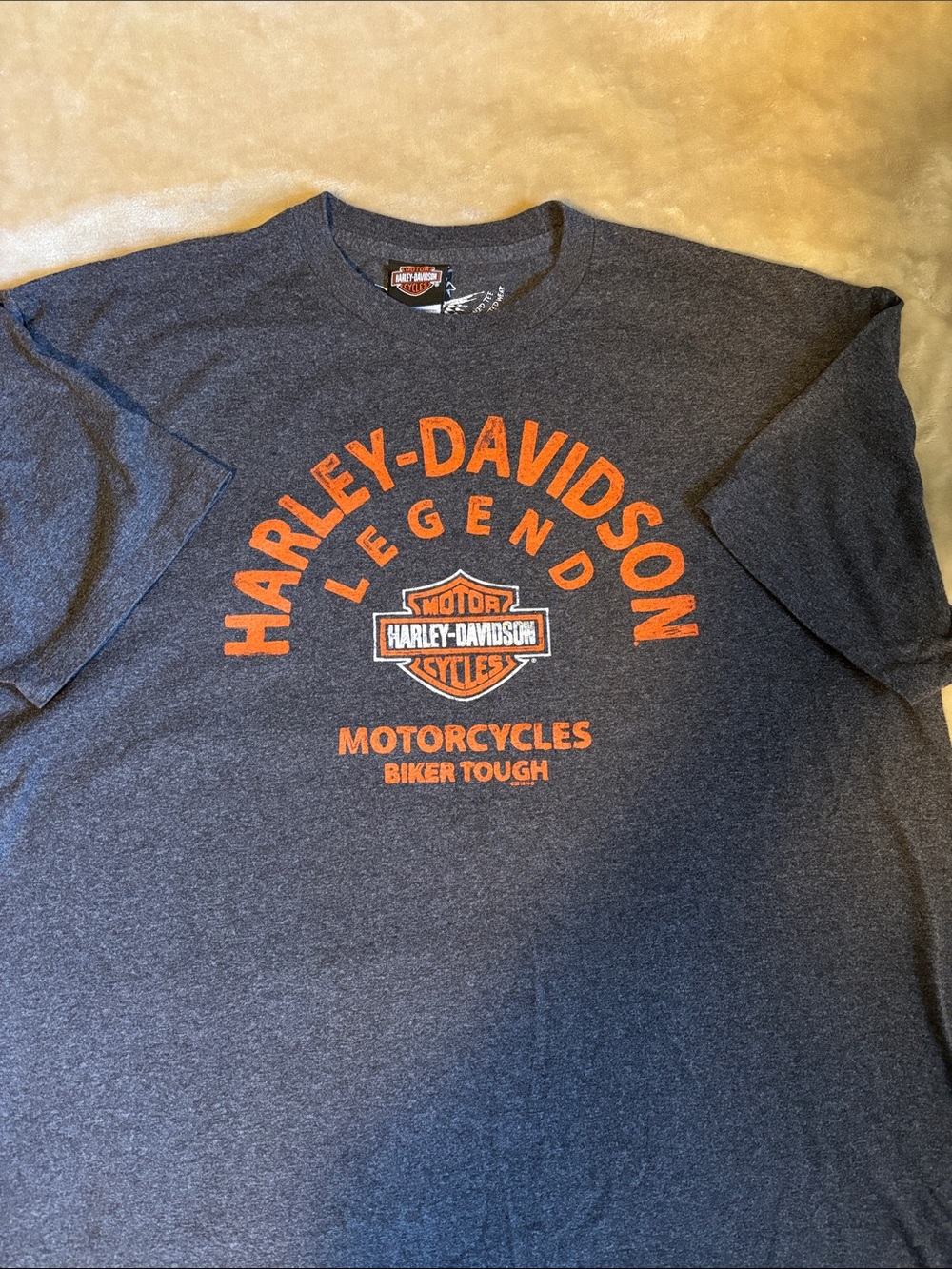 Harley-Davidson Gray Tee with Orange Logo